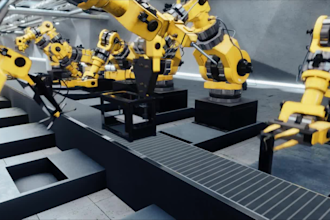 create 3d industrial equipment animation and factory machine demo video