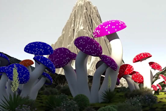 make 3d flower animation, 3d flower model, plant animation, 3d flower design