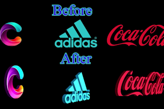 create 3d spinning logo animation in loop and gif format