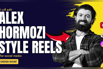edit in alex hormozi style instagram reels, tiktoks with interactive subtitles