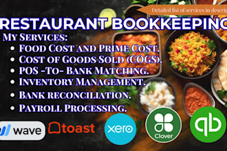 do bookkeeping for hotel, restaurant, cafe, food truck and bar
