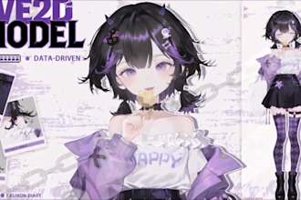 draw and rig a live2d vtuber model for streaming
