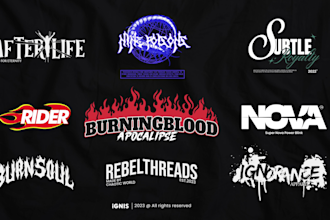 design an edgy y2k streetwear logo for your clothing line