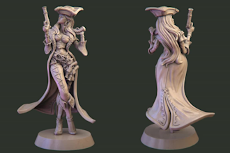 sculpt 3d character, stl, action figure, toy, miniature bust statue for printing