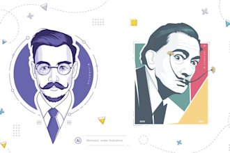 design minimalist cartoon, character and line art  logo