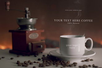 make coffee intro logo animation promo ad video