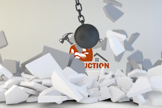 create this 3d construction real estate logo animation