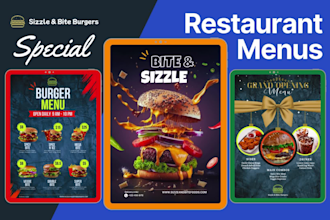 create a professional restaurant menu and flyer design