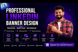 design a linkedin banner and personal profile branding