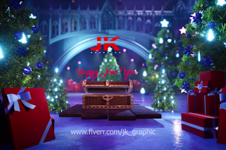 create christmas and new year gift box video