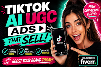create ai ugc tiktok video ads and high converting tiktok video ads