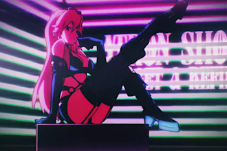 create cinematic 2d anime fighting  video anime music video, japanese style
