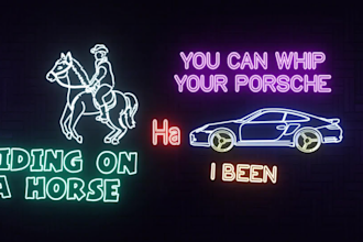 create modern neon lyric video