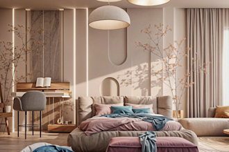 do modern interior design and realistic 3d rendering