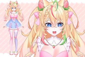 draw vtuber model, vtuber commission, anime vtuber art, live2d model, live2d rig