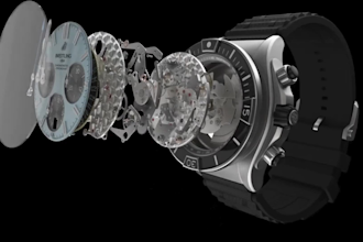 create 3d watch design, 3d watch animation, cgi product animation for your brand