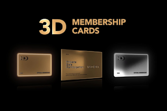 create gold 3d nft membership cards