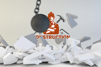 create this 3d construction logo animation video