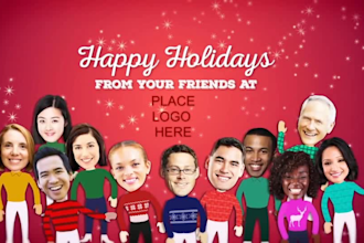 customize happy christmas party greetings video