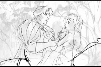 create 2d traditional animation line art frame by frame pencil drawn animation