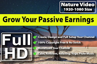 create youtube channel with full HD relaxing, meditation, yoga music video