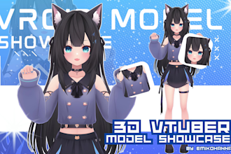 create 3d character models for vroid, anime vtuber, 3d models
