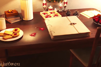 make a cozy winter christmas video card animation with logo and pictures