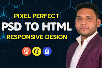 convert psd to html css javascript responsive website design
