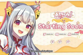 design vtuber stream overlay or anime twitch youtube