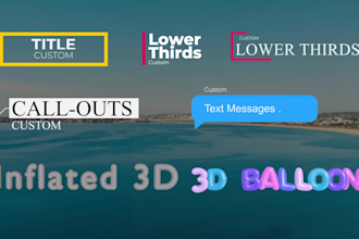 topography animation, titles, lower thirds, call outs and 3d inflated