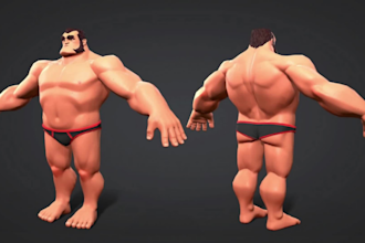 create 3d low poly model 3d character model for game and animation