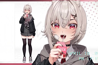 draw and rig female 2d vtuber model, live2d vtuber model, male 2d vtuber design
