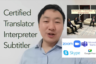 be your chinese translator or interpreter via zoom call or meeting medical legal