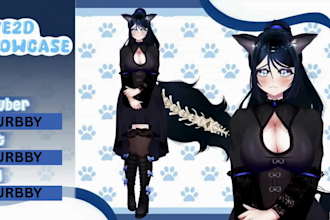 draw and rig 2d vtuber model anime live2d model anime 2d live2d vtuber rigging