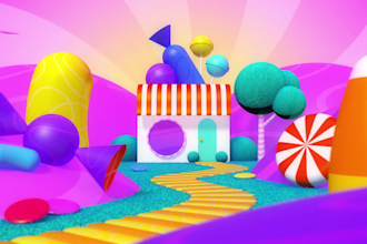 create 2 kids colorful sweet candy intro