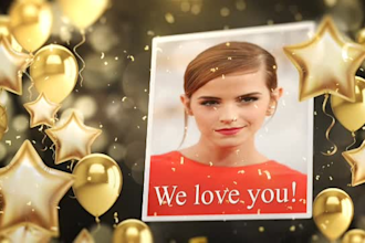 create golden happy birthday wishes