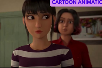 create 3d cinematic cartoon animation video pixar style music video short film