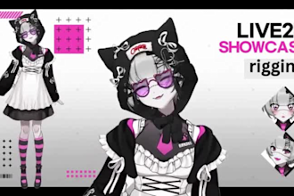 draw and rig 2d vtuber, vtuber design,live2d rigging, vtuber model, vtube studio