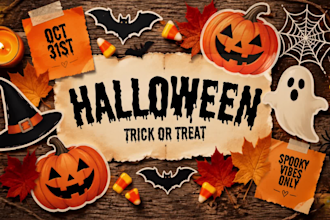 design halloween flyer party banner spooky poster graphics