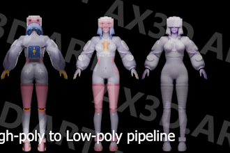 design 3d character models for vtuber, gaming, or vrchat