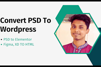 convert psd to wordpress with elementor pro