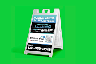 design a frame sign,mesh,step and repeat banner, car magnet,parking sign sticker