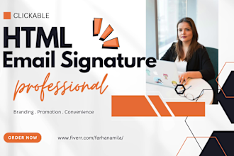 make clickable email signature or HTML email signature for gmail, outlook, mac