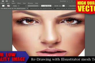 draw realistic high quality vector portraits