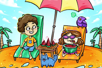 draw children story book illustration
