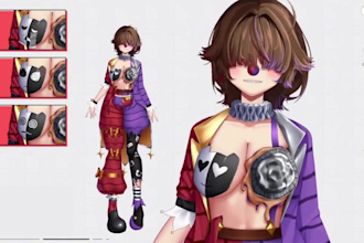 draw and rig custom live2d vtuber model, live2d rigging for vtube studio
