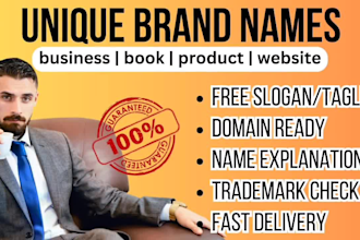 name your brand, business, book, product, website in 24h