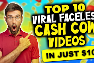 make viral top 10 cash cow faceless youtube video with voiceover