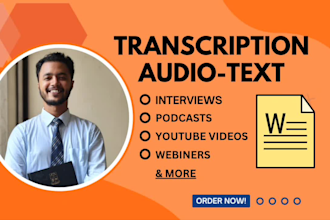 transcribe audio and do video transcription within 24 hours