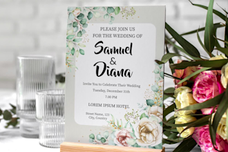 design birthday, wedding, event, party, invitation card  with flyer, poster